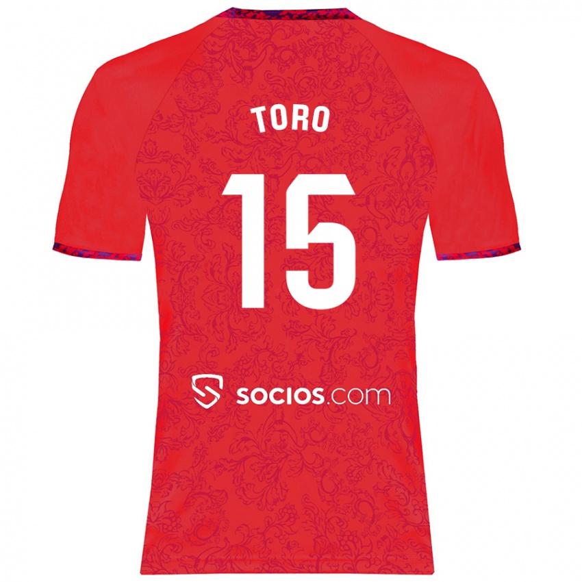 Enfant Maillot Juanan Toro #15 Rouge Tenues Extérieur 2024/25 T-Shirt Belgique