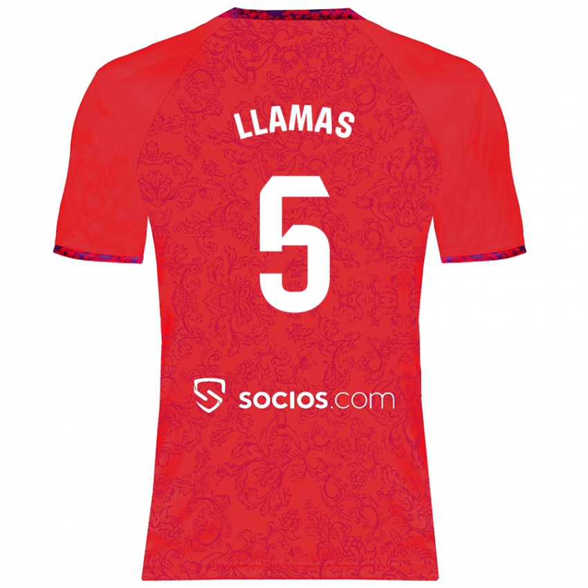 Enfant Maillot Eva Llamas Hernández #5 Rouge Tenues Extérieur 2024/25 T-Shirt Belgique