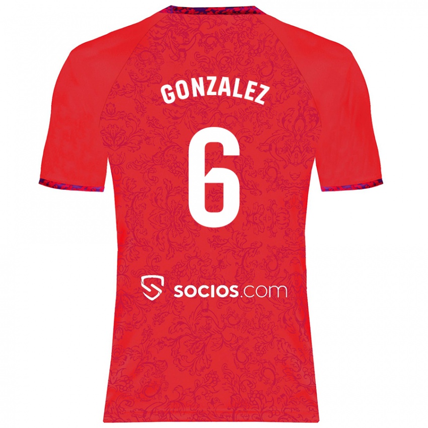 Enfant Maillot Pamela González #6 Rouge Tenues Extérieur 2024/25 T-Shirt Belgique