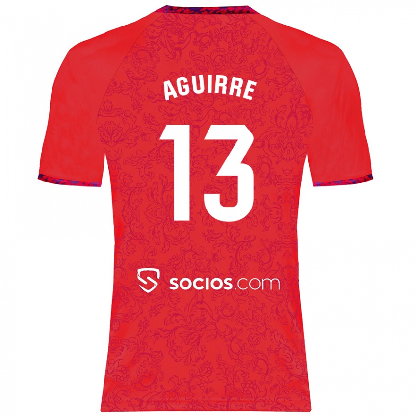 Enfant Maillot Yolanda Aguirre #13 Rouge Tenues Extérieur 2024/25 T-Shirt Belgique