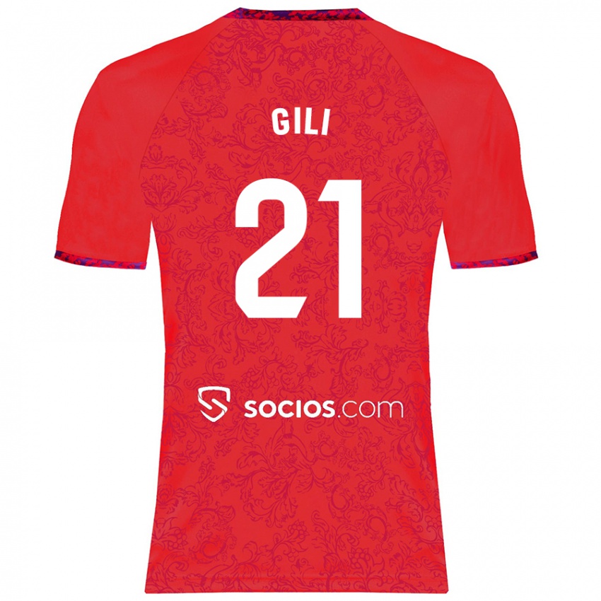 Enfant Maillot Gemma Gili #21 Rouge Tenues Extérieur 2024/25 T-Shirt Belgique