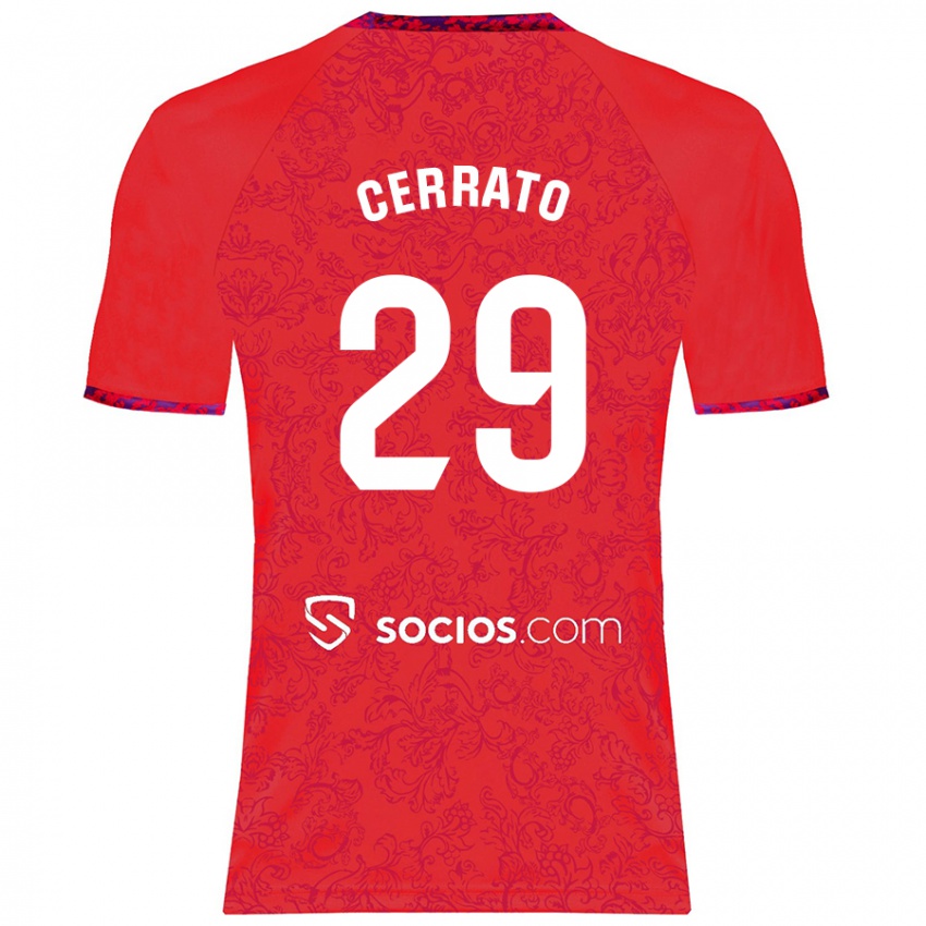 Enfant Maillot Alba Cerrato Izquierdo #29 Rouge Tenues Extérieur 2024/25 T-Shirt Belgique