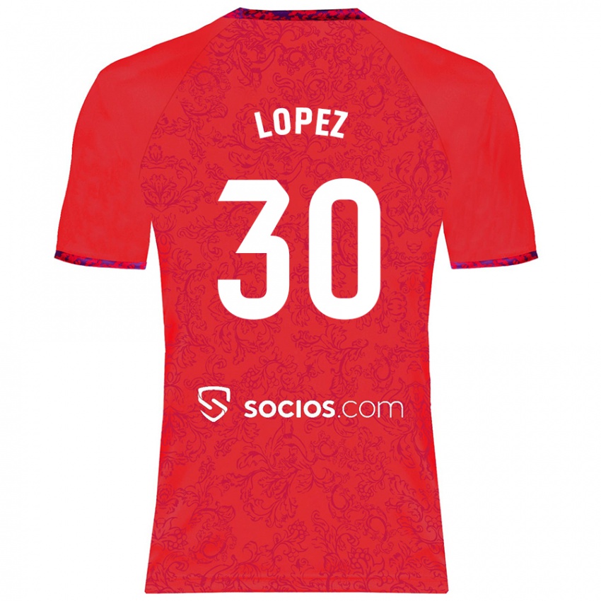 Enfant Maillot Alba López #30 Rouge Tenues Extérieur 2024/25 T-Shirt Belgique