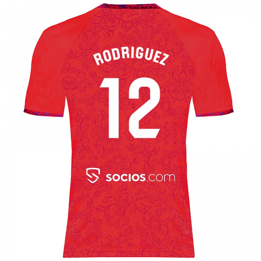 Enfant Maillot Lucía María Rodríguez Herrero #12 Rouge Tenues Extérieur 2024/25 T-Shirt Belgique