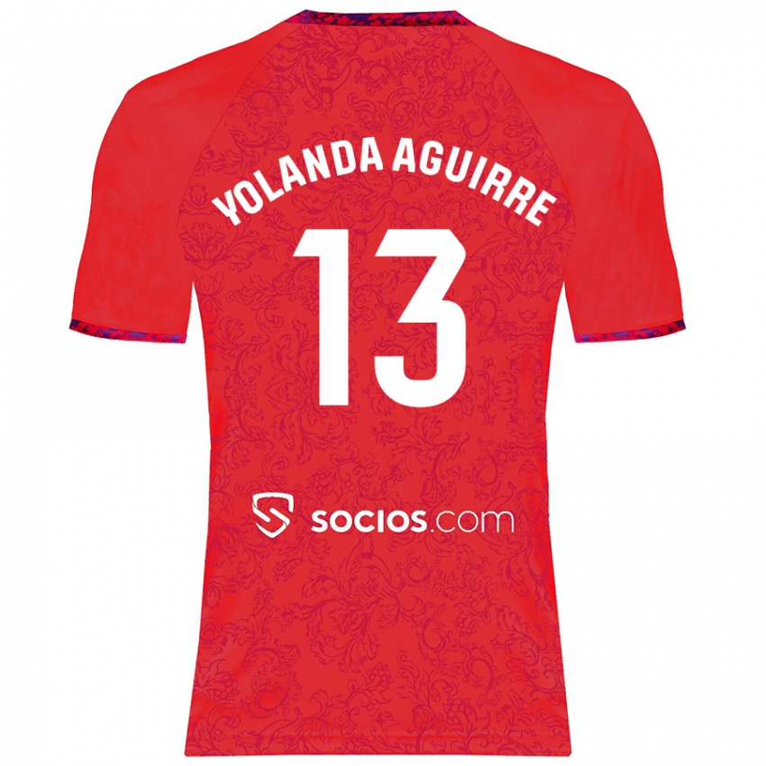 Enfant Maillot Yolanda Aguirre Gutiérrez #13 Rouge Tenues Extérieur 2024/25 T-Shirt Belgique