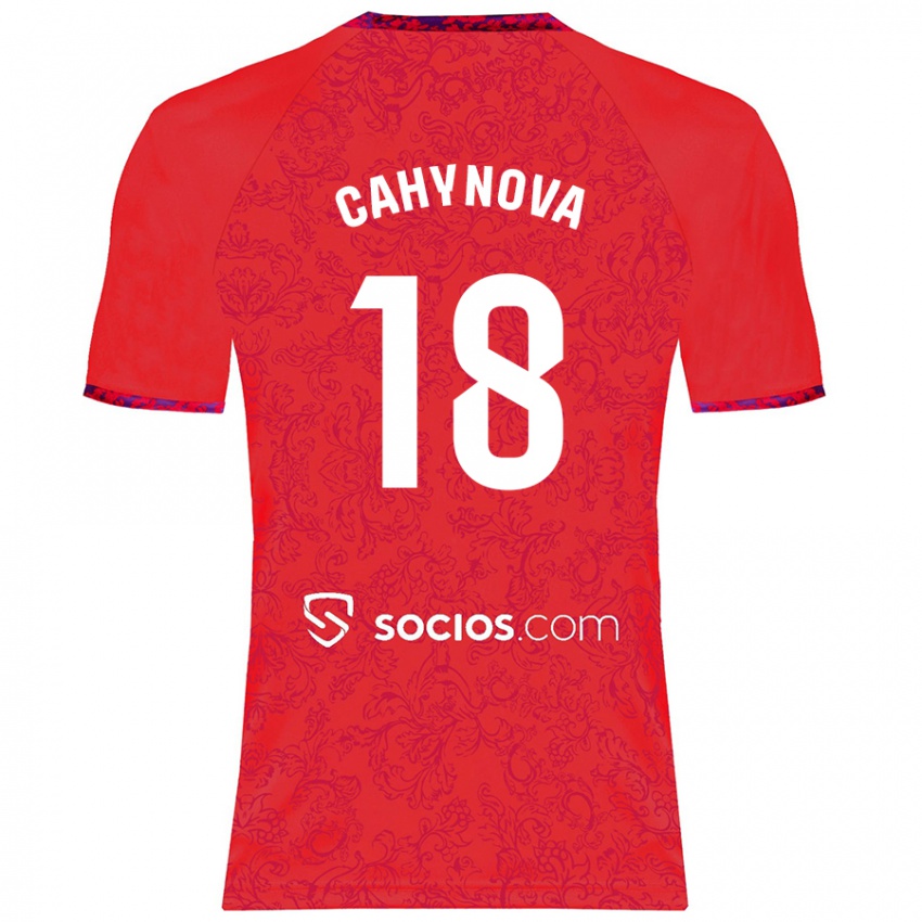 Enfant Maillot Klara Cahynova #18 Rouge Tenues Extérieur 2024/25 T-Shirt Belgique