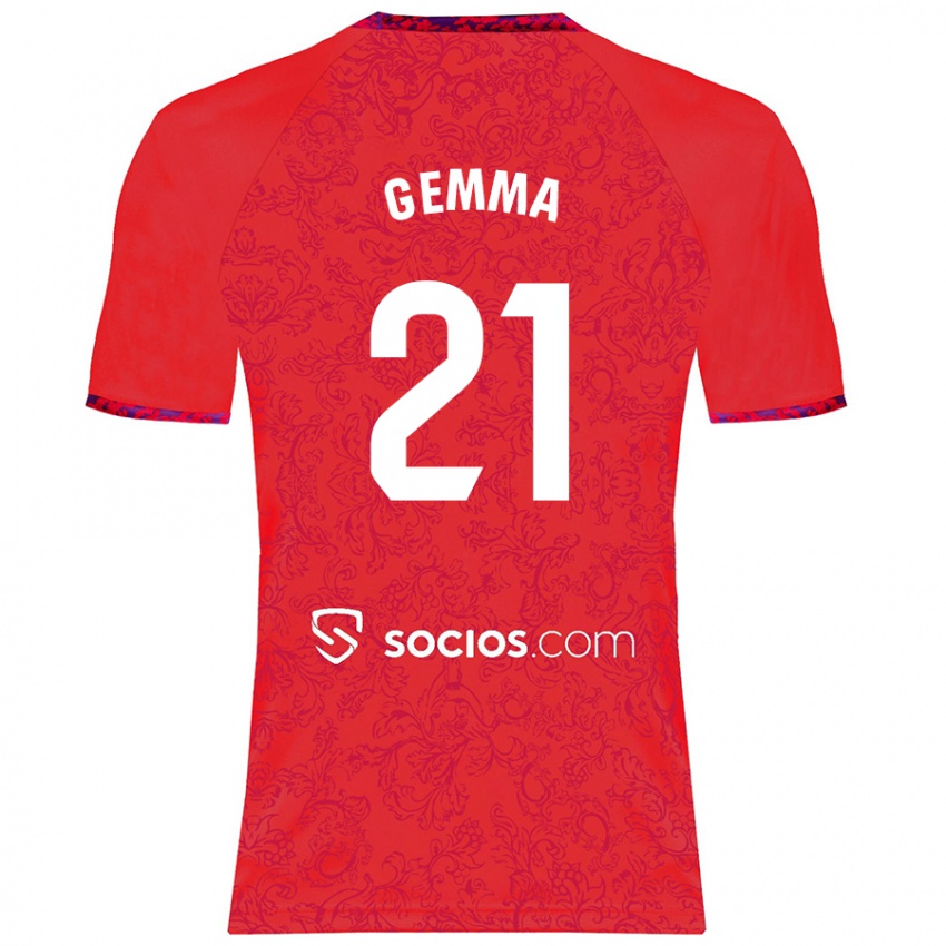 Enfant Maillot Gemma Gili Giner #21 Rouge Tenues Extérieur 2024/25 T-Shirt Belgique