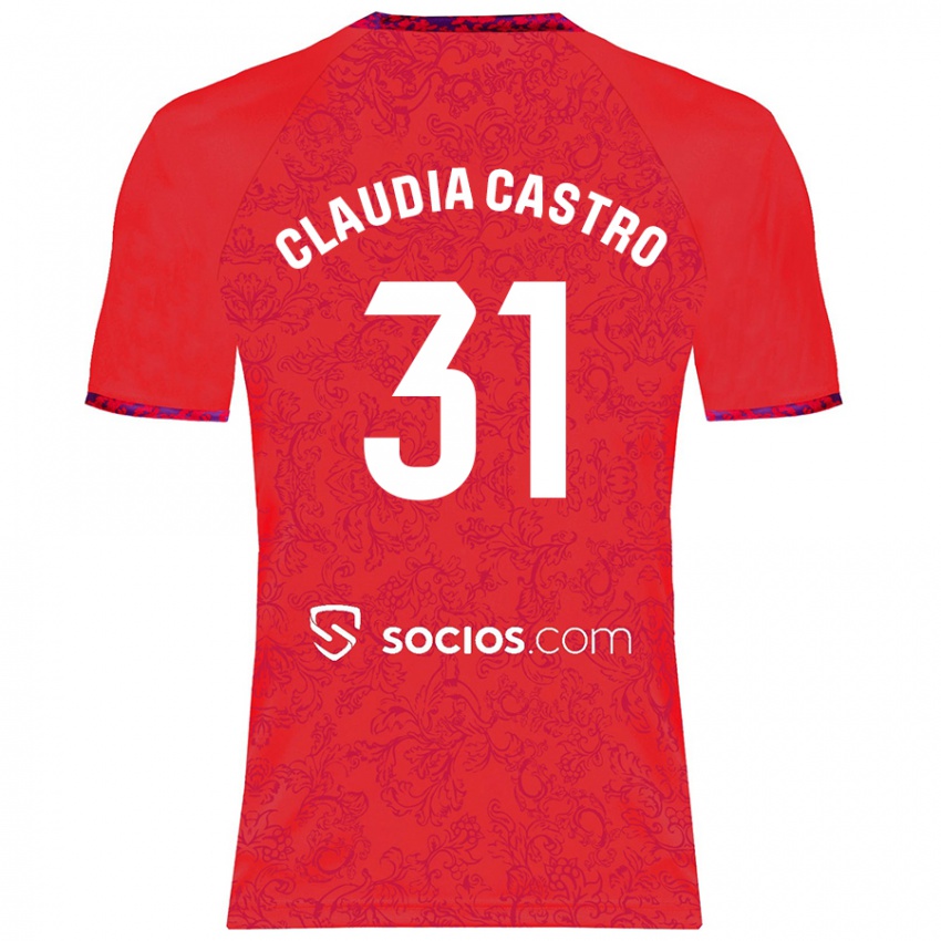 Enfant Maillot Claudia Castro Romero #31 Rouge Tenues Extérieur 2024/25 T-Shirt Belgique