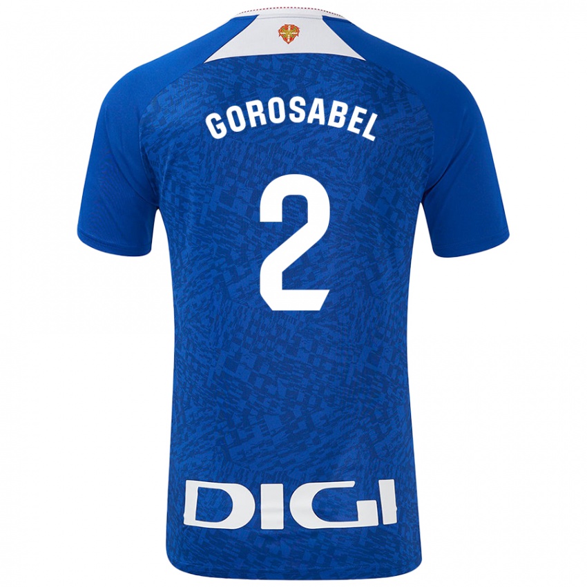 Enfant Maillot Andoni Gorosabel #2 Bleu Roi Tenues Extérieur 2024/25 T-Shirt Belgique