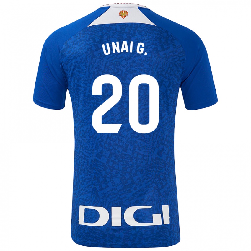 Enfant Maillot Unai Gómez #20 Bleu Roi Tenues Extérieur 2024/25 T-Shirt Belgique