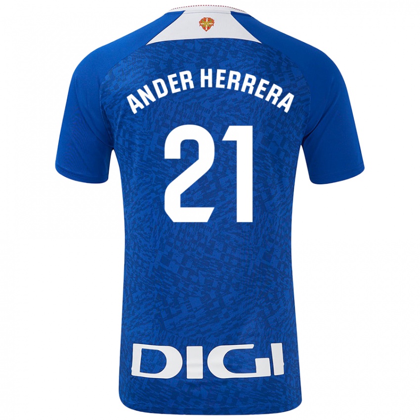 Enfant Maillot Ander Herrera #21 Bleu Roi Tenues Extérieur 2024/25 T-Shirt Belgique