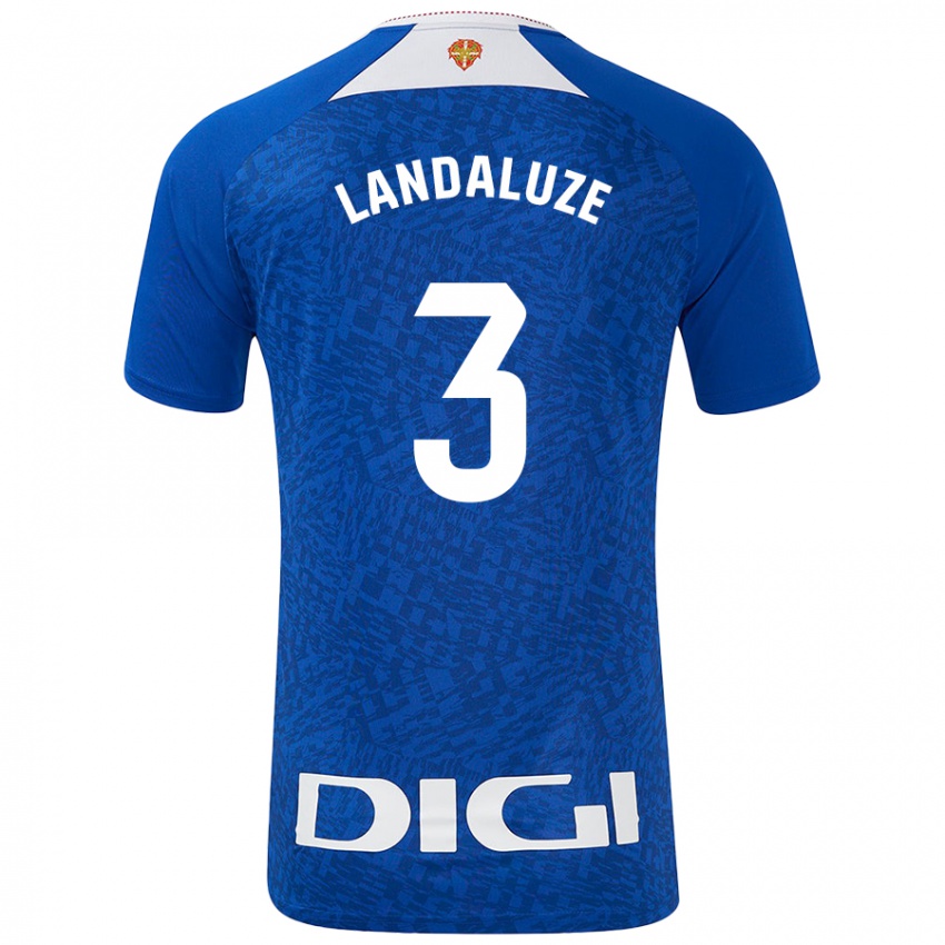 Enfant Maillot Naia Landaluze Marquínez #3 Bleu Roi Tenues Extérieur 2024/25 T-Shirt Belgique