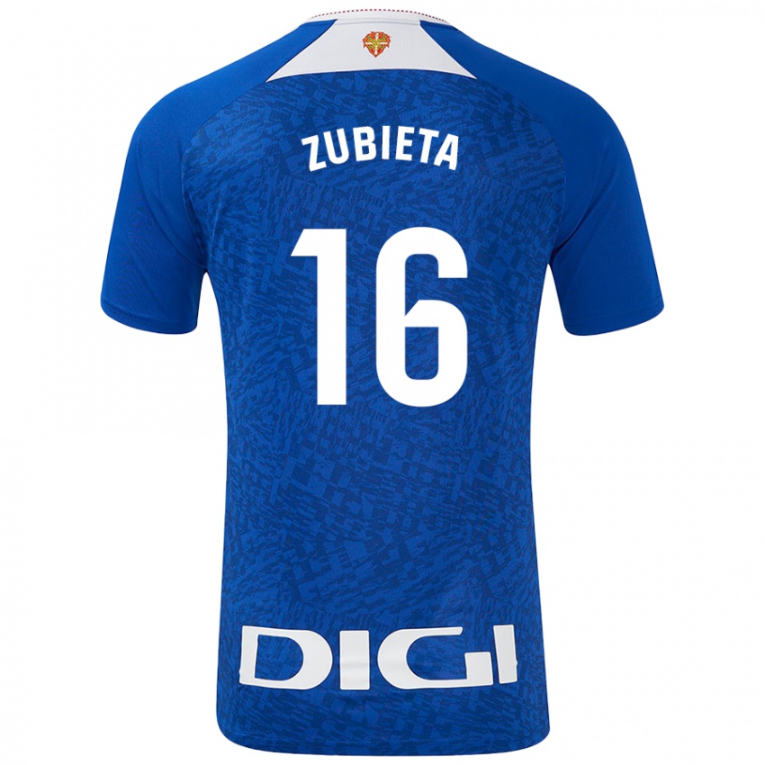 Enfant Maillot Maite Zubieta Arambarri #16 Bleu Roi Tenues Extérieur 2024/25 T-Shirt Belgique