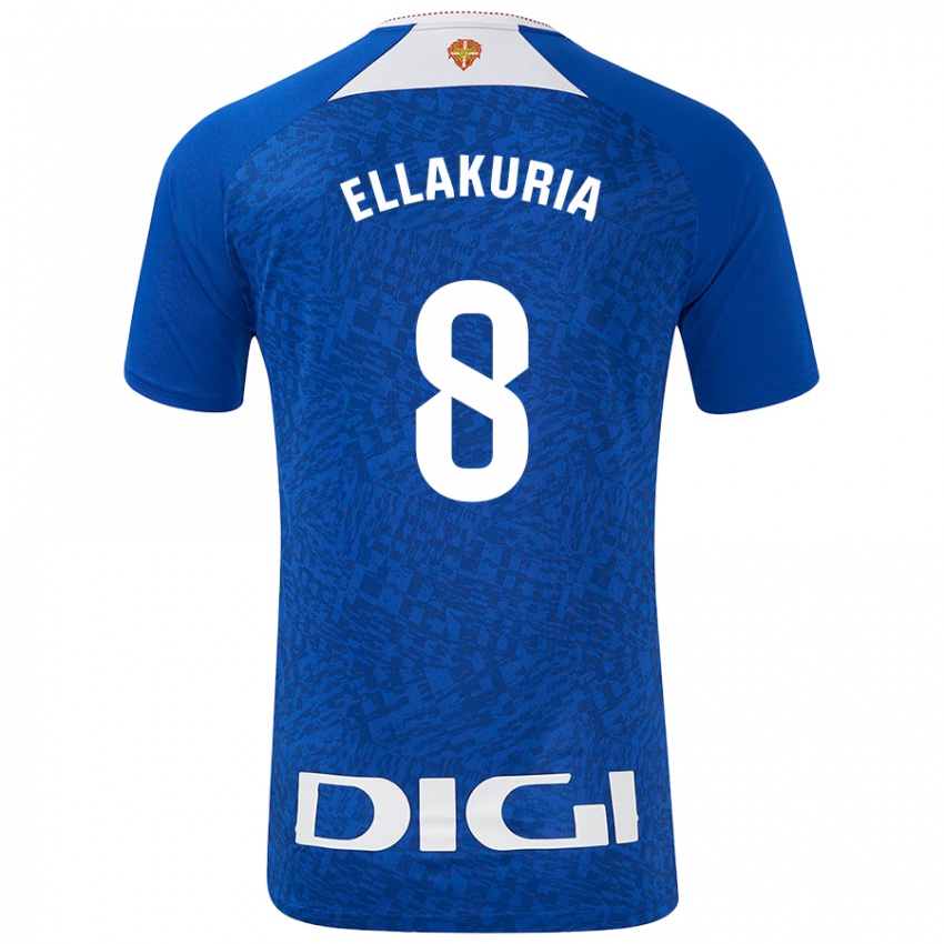 Enfant Maillot Eneko Ellakuria #8 Bleu Roi Tenues Extérieur 2024/25 T-Shirt Belgique