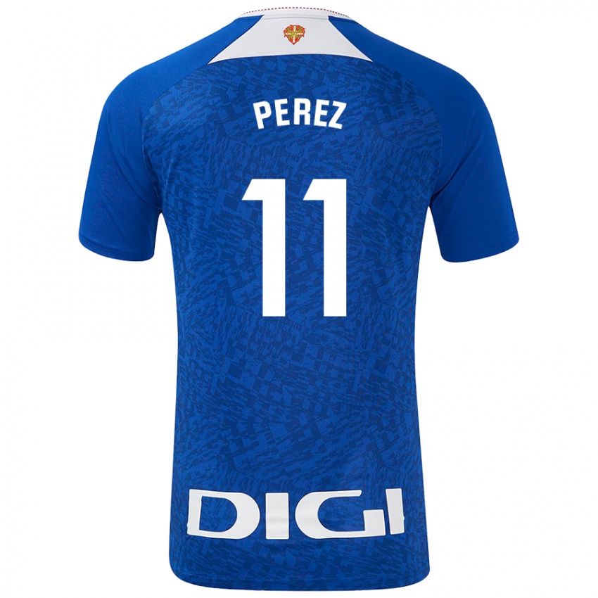 Enfant Maillot Adrián Pérez #11 Bleu Roi Tenues Extérieur 2024/25 T-Shirt Belgique