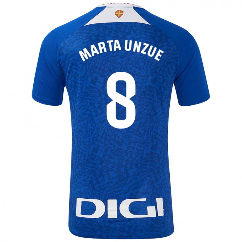 Enfant Maillot Marta Unzué Urdániz #8 Bleu Roi Tenues Extérieur 2024/25 T-Shirt Belgique