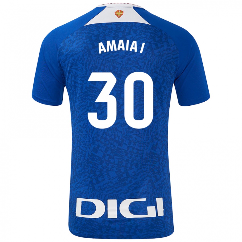 Enfant Maillot Amaia Iribarren Arteta #30 Bleu Roi Tenues Extérieur 2024/25 T-Shirt Belgique