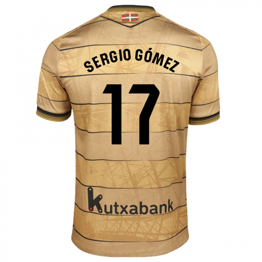 Enfant Maillot Sergio Gómez #17 Marron Tenues Extérieur 2024/25 T-Shirt Belgique