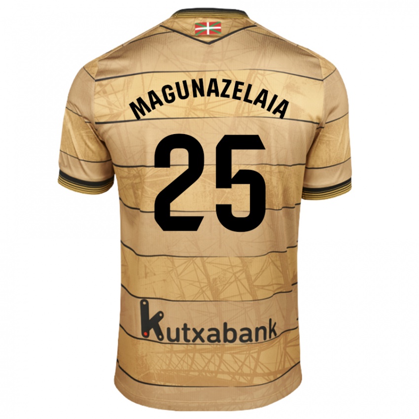 Enfant Maillot Jon Magunazelaia #25 Marron Tenues Extérieur 2024/25 T-Shirt Belgique