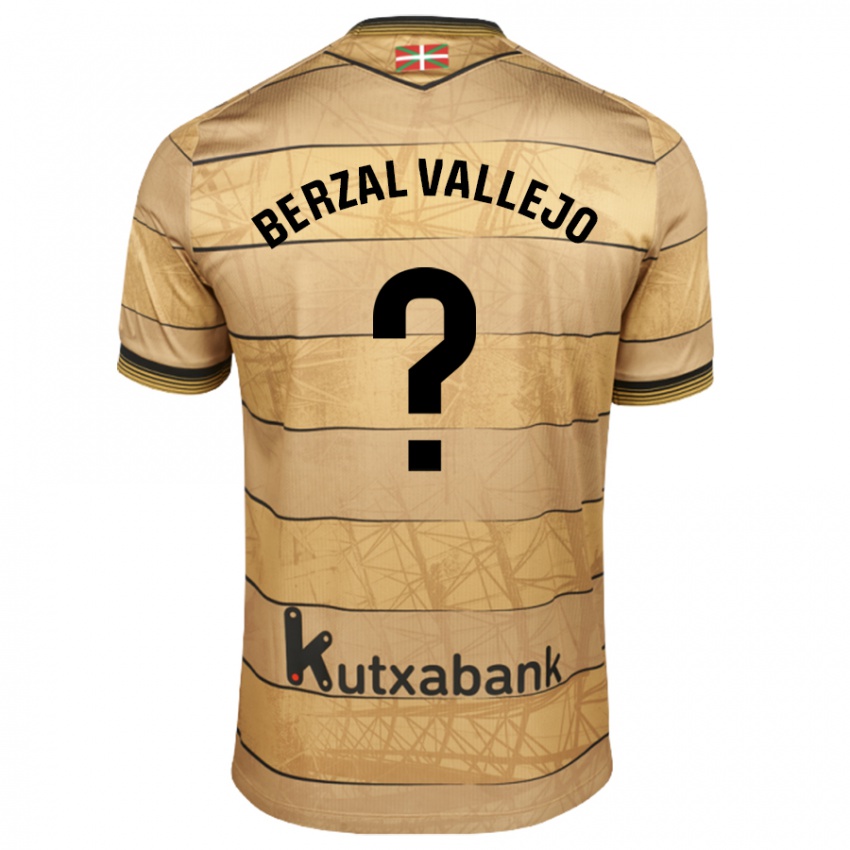 Kinder Asier Berzal Vallejo #0 Braun Auswärtstrikot Trikot 2024/25 T-Shirt Belgien