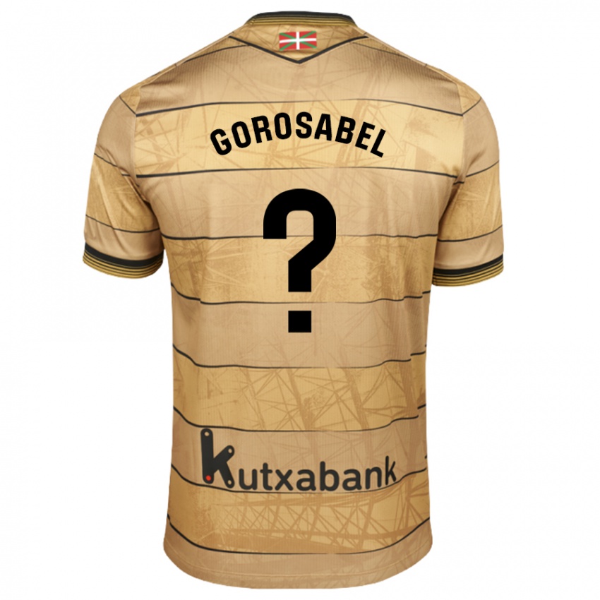 Enfant Maillot Gorka Gorosabel #0 Marron Tenues Extérieur 2024/25 T-Shirt Belgique