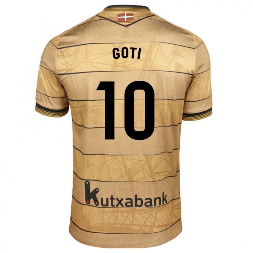 Enfant Maillot Mikel Goti #10 Marron Tenues Extérieur 2024/25 T-Shirt Belgique