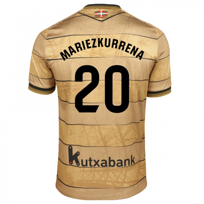 Enfant Maillot Arkaitz Mariezkurrena #20 Marron Tenues Extérieur 2024/25 T-Shirt Belgique