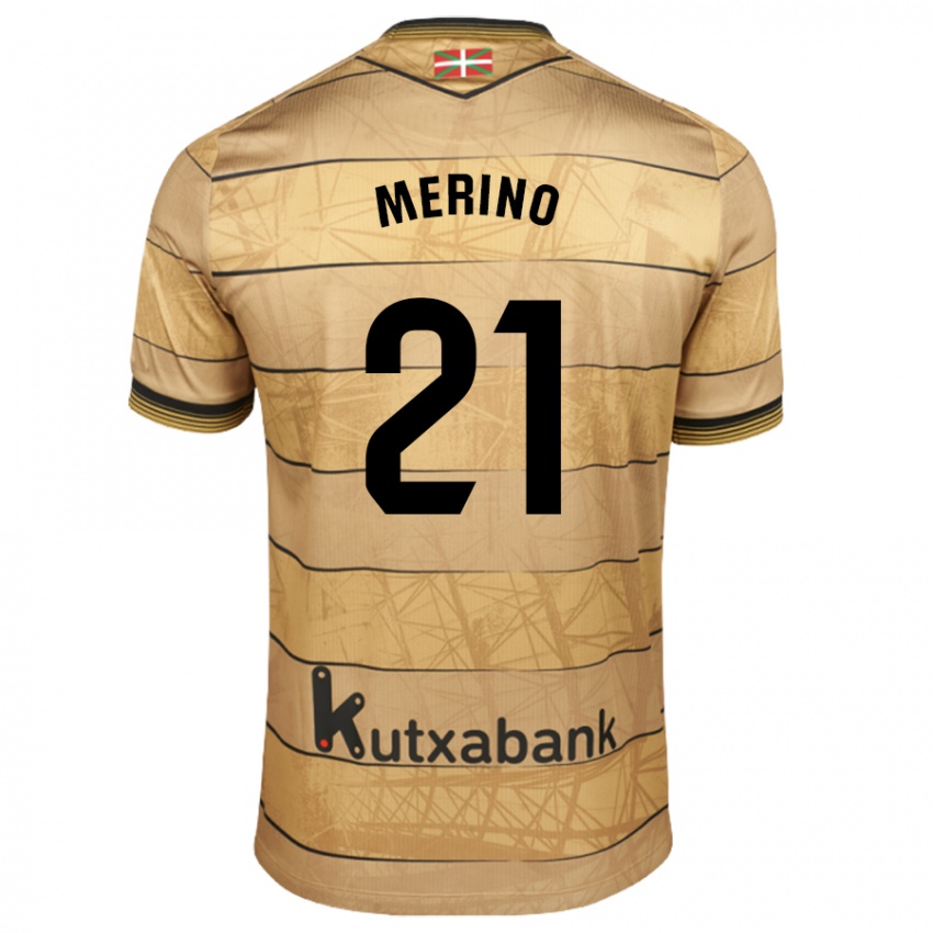 Enfant Maillot Jon Merino #21 Marron Tenues Extérieur 2024/25 T-Shirt Belgique