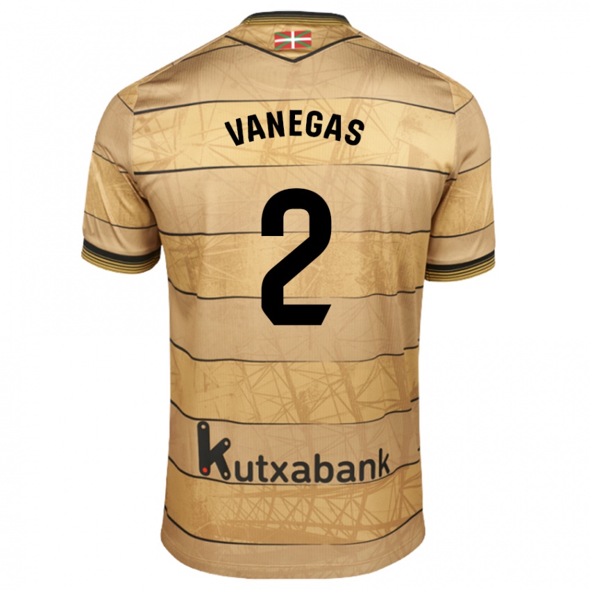 Enfant Maillot Manuela Vanegas Cataño #2 Marron Tenues Extérieur 2024/25 T-Shirt Belgique