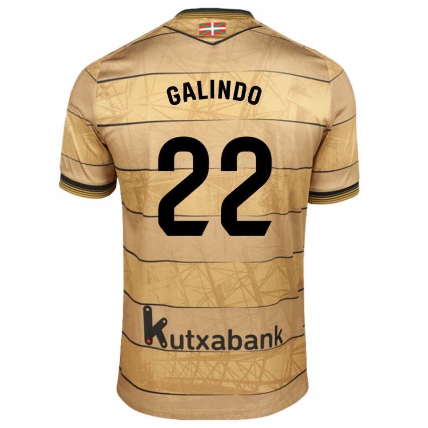 Enfant Maillot Iker Galindo #22 Marron Tenues Extérieur 2024/25 T-Shirt Belgique