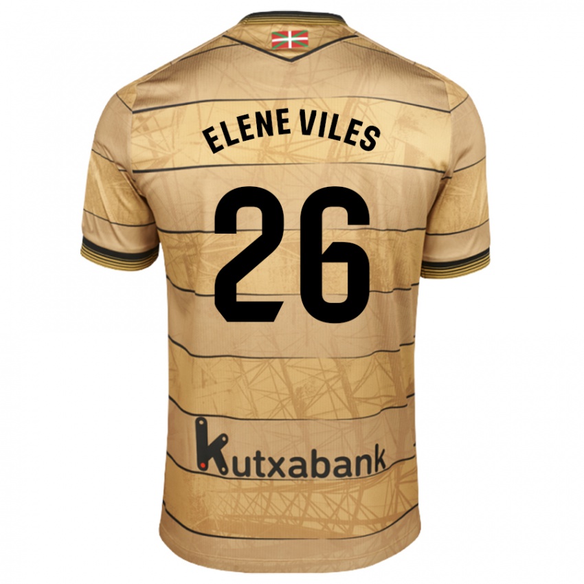 Kinder Elene Viles Odriozola #26 Braun Auswärtstrikot Trikot 2024/25 T-Shirt Belgien