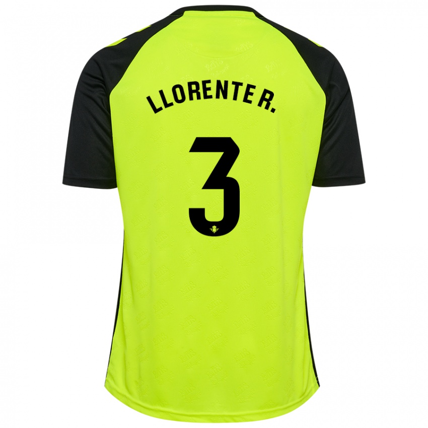 Kinder Diego Llorente #3 Fluoreszierendes Gelb Schwarz Auswärtstrikot Trikot 2024/25 T-Shirt Belgien