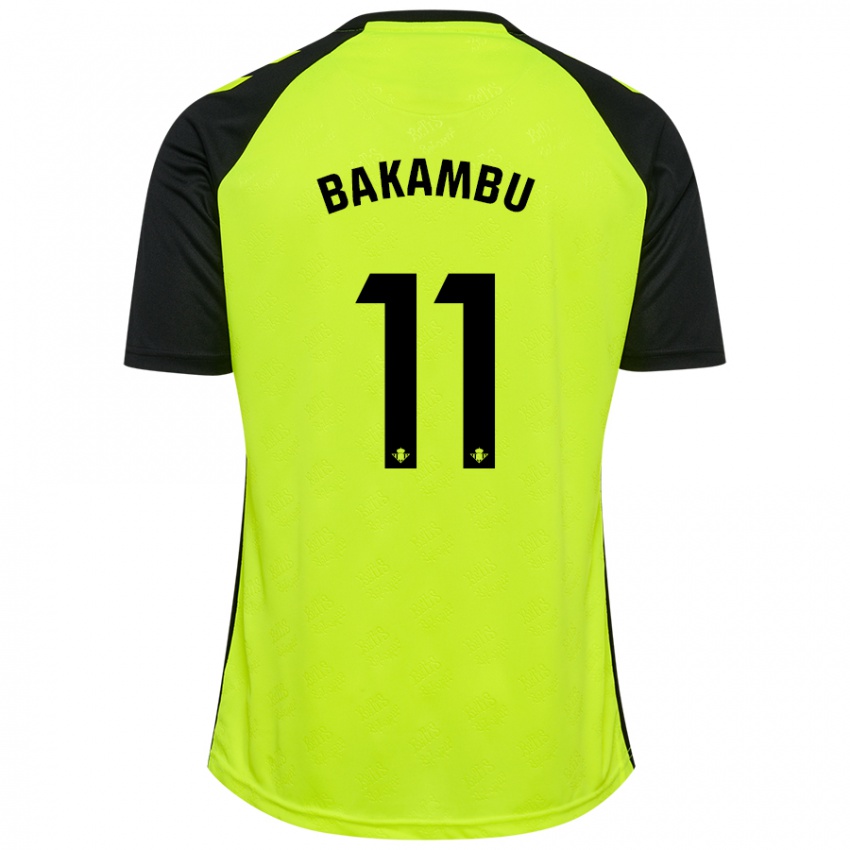 Enfant Maillot Cedric Bakambu #11 Jaune Fluo Noir Tenues Extérieur 2024/25 T-Shirt Belgique