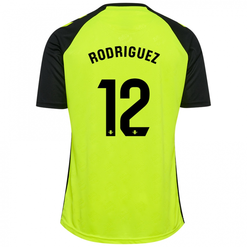 Kinder Ricardo Rodríguez #12 Fluoreszierendes Gelb Schwarz Auswärtstrikot Trikot 2024/25 T-Shirt Belgien