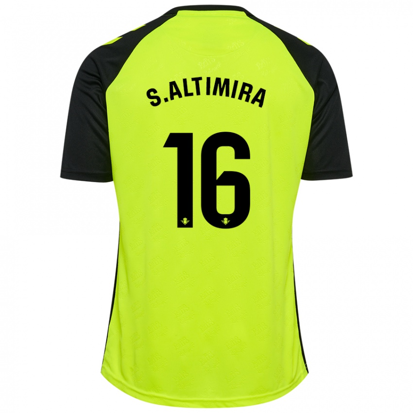 Kinder Sergi Altimira #16 Fluoreszierendes Gelb Schwarz Auswärtstrikot Trikot 2024/25 T-Shirt Belgien