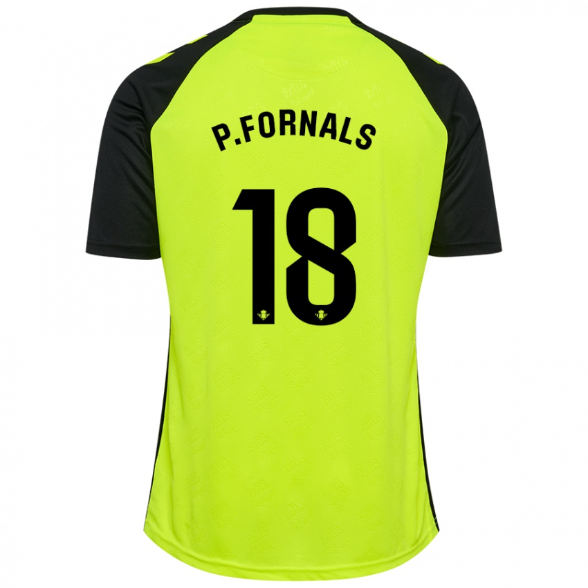 Enfant Maillot Pablo Fornals #18 Jaune Fluo Noir Tenues Extérieur 2024/25 T-Shirt Belgique