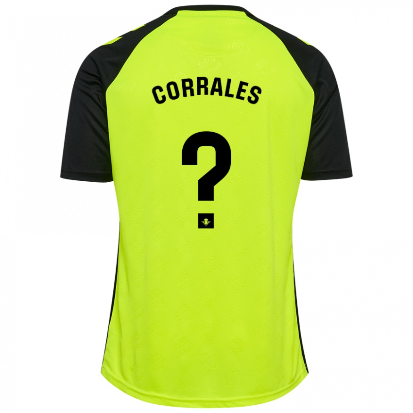 Kinder Fran Corrales #0 Fluoreszierendes Gelb Schwarz Auswärtstrikot Trikot 2024/25 T-Shirt Belgien