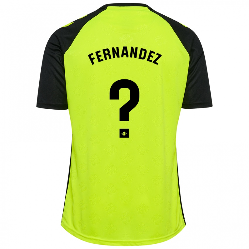 Kinder Nicolás Fernández #0 Fluoreszierendes Gelb Schwarz Auswärtstrikot Trikot 2024/25 T-Shirt Belgien