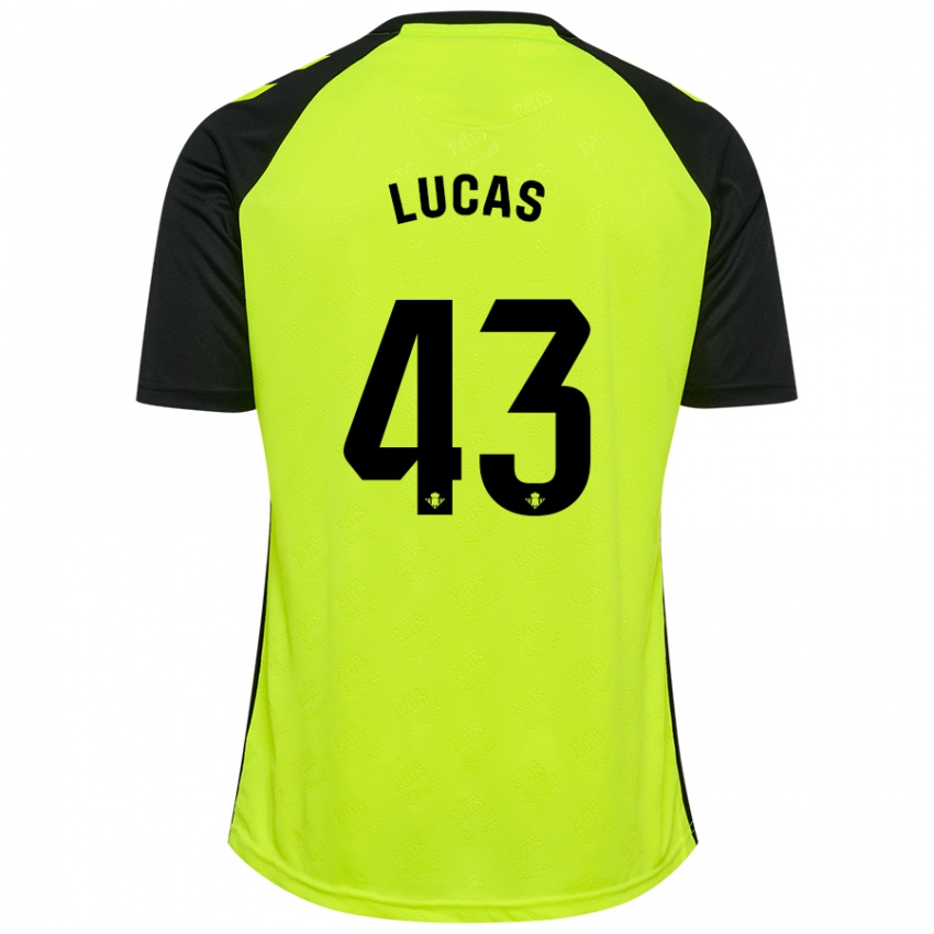 Kinder Lucas Alcázar #43 Fluoreszierendes Gelb Schwarz Auswärtstrikot Trikot 2024/25 T-Shirt Belgien