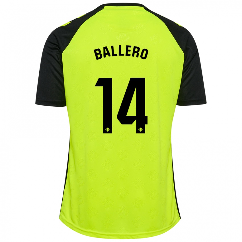 Kinder Sander Ballero #14 Fluoreszierendes Gelb Schwarz Auswärtstrikot Trikot 2024/25 T-Shirt Belgien