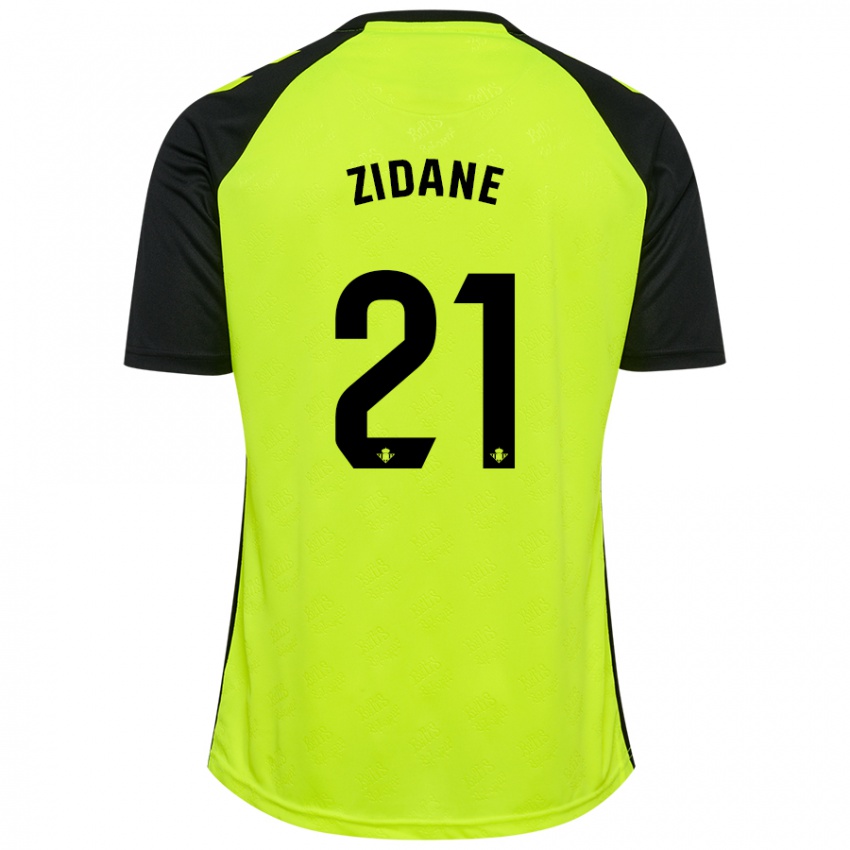 Enfant Maillot Elyaz Zidane #21 Jaune Fluo Noir Tenues Extérieur 2024/25 T-Shirt Belgique