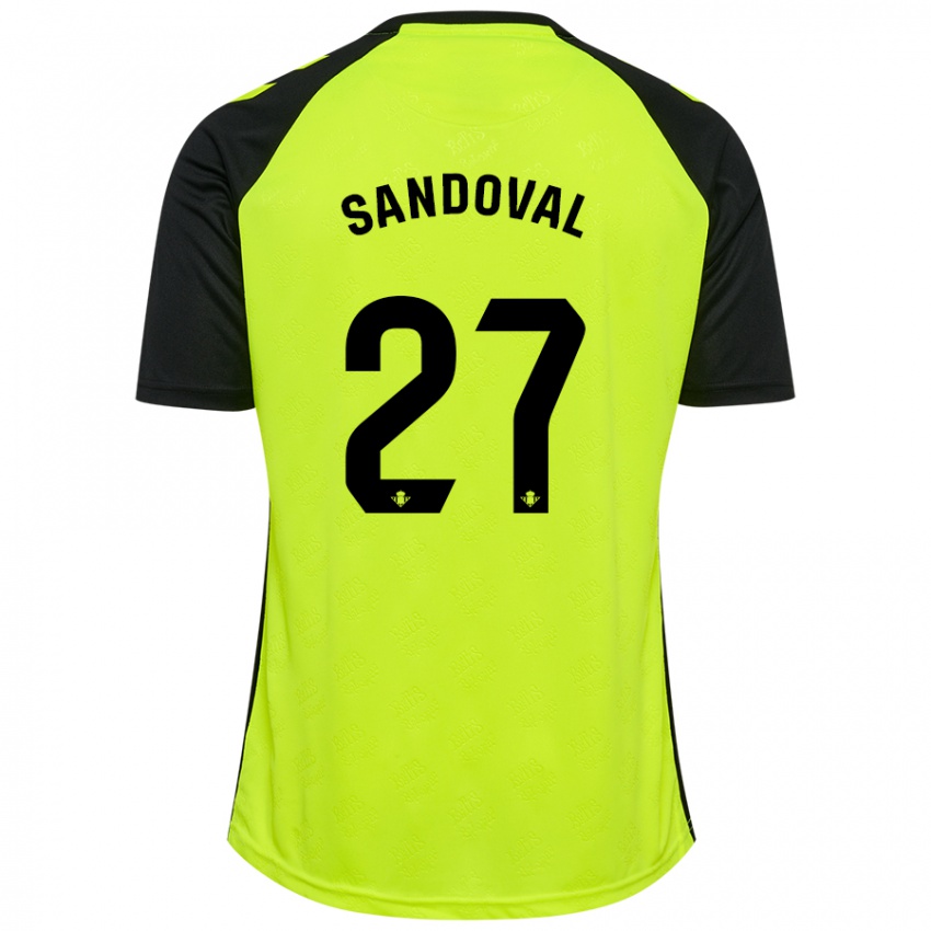 Kinder Keimer Sandoval #27 Fluoreszierendes Gelb Schwarz Auswärtstrikot Trikot 2024/25 T-Shirt Belgien