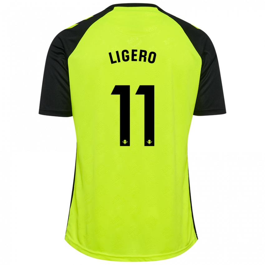 Kinder Nuria Ligero #11 Fluoreszierendes Gelb Schwarz Auswärtstrikot Trikot 2024/25 T-Shirt Belgien