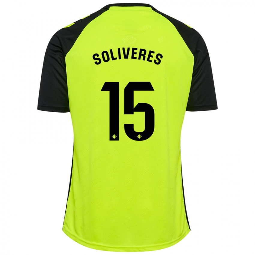 Kinder Gema Soliveres #15 Fluoreszierendes Gelb Schwarz Auswärtstrikot Trikot 2024/25 T-Shirt Belgien