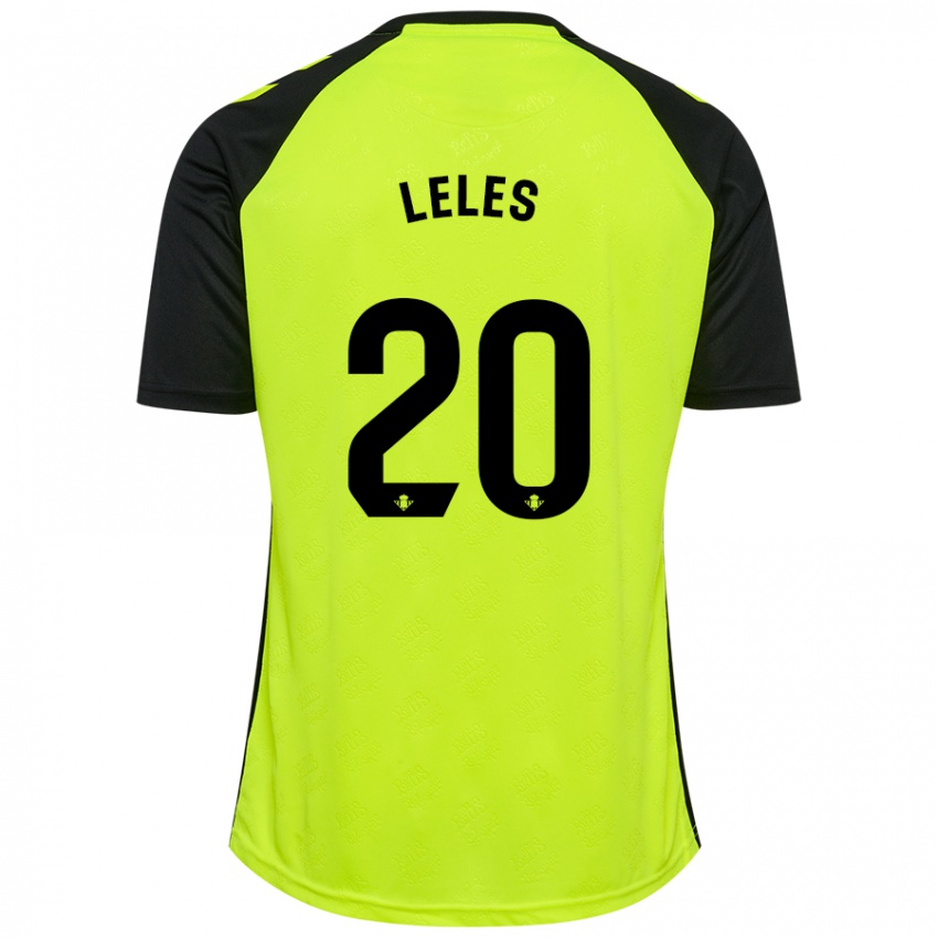 Kinder María De Los Ángeles Carrión Egido #20 Fluoreszierendes Gelb Schwarz Auswärtstrikot Trikot 2024/25 T-Shirt Belgien