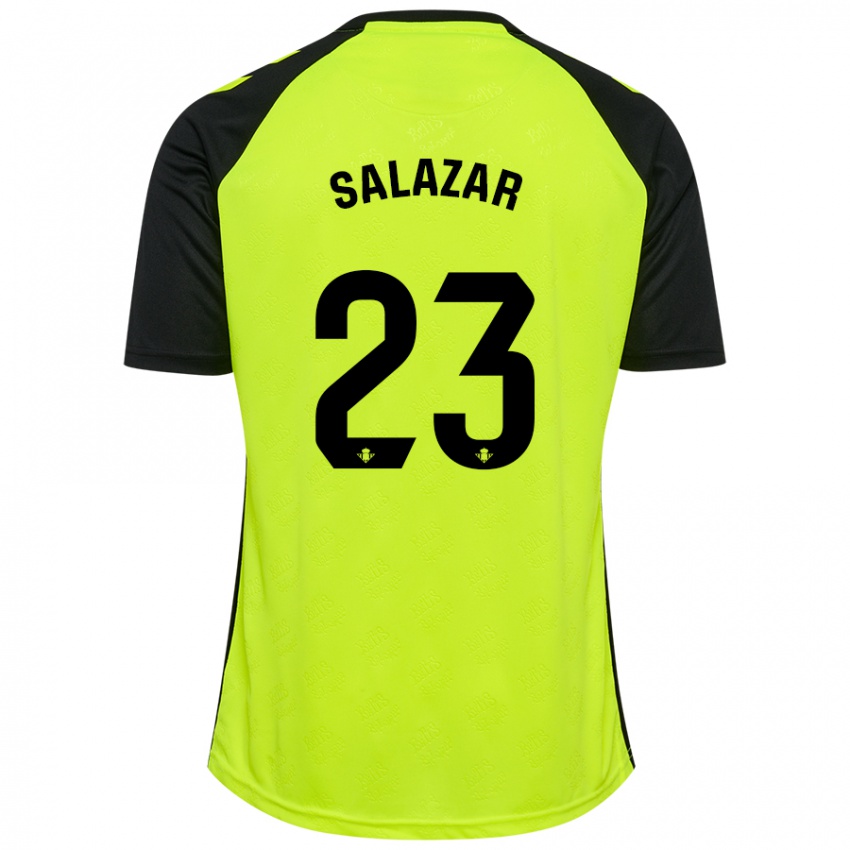 Kinder Noelia Salazar #23 Fluoreszierendes Gelb Schwarz Auswärtstrikot Trikot 2024/25 T-Shirt Belgien