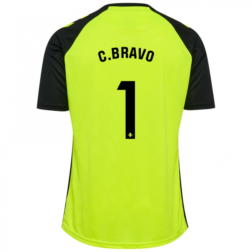 Kinder Claudio Bravo #1 Fluoreszierendes Gelb Schwarz Auswärtstrikot Trikot 2024/25 T-Shirt Belgien