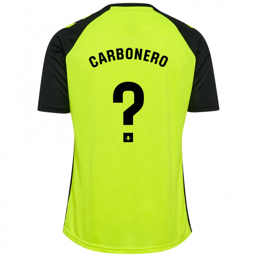 Kinder Marco Carbonero #0 Fluoreszierendes Gelb Schwarz Auswärtstrikot Trikot 2024/25 T-Shirt Belgien