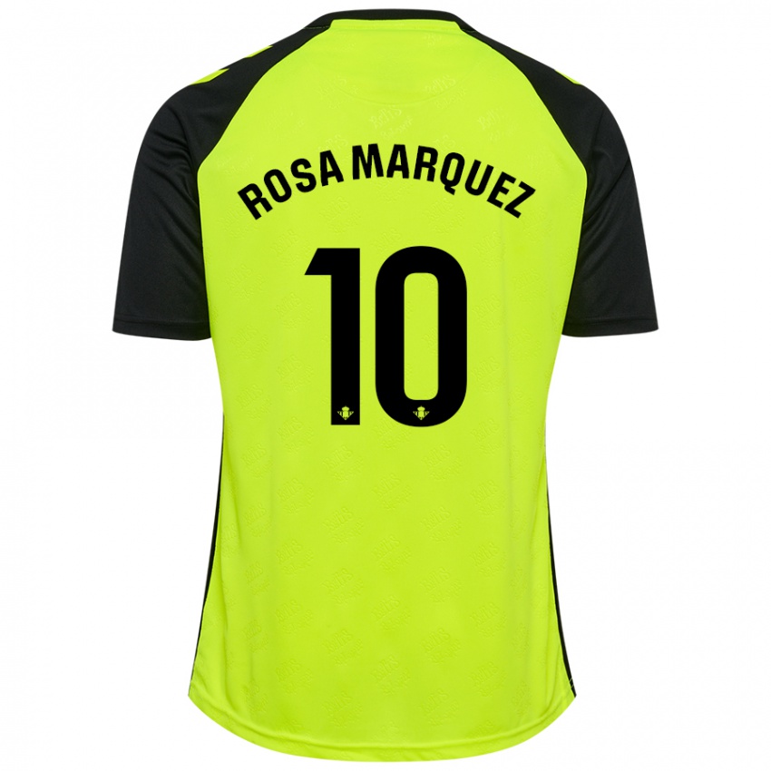 Kinder Rosa Márquez Baena #10 Fluoreszierendes Gelb Schwarz Auswärtstrikot Trikot 2024/25 T-Shirt Belgien