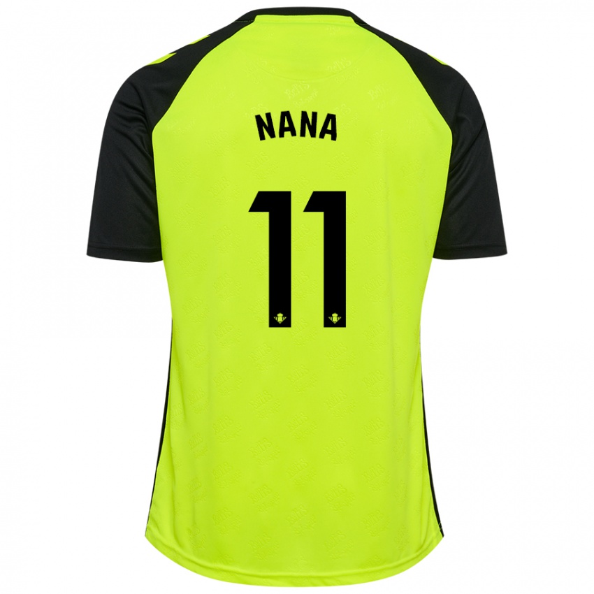 Kinder Nuria Ligero Fernández #11 Fluoreszierendes Gelb Schwarz Auswärtstrikot Trikot 2024/25 T-Shirt Belgien